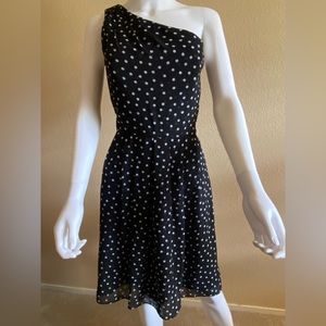 White House Black Market Polka Dot Dress Black Size 6